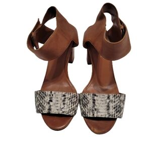 Enzo Angiolini leather and snake print heels